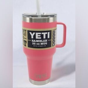 YETI Rambler 35 oz Mug with straw lid Tropical Pink